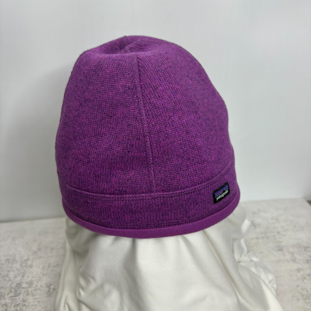 Patagonia Better Sweater Beanie Hat Knit Purple Fleece Lined Gorpcore Outdoorsy